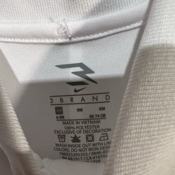 Nike Bodysuit Shorts Set Baby Infant 9M White Black 3BRAND Polo Shorts Outfit - Picture 3 of 4